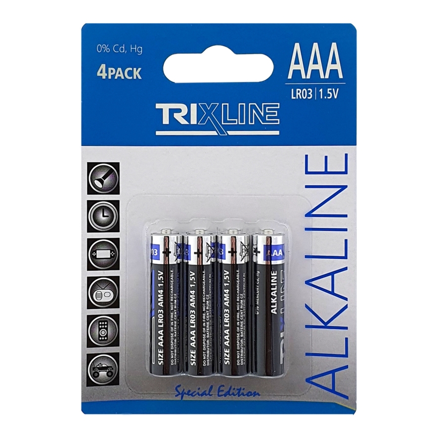 4 stk. Alkalisk batteri AAA 1,5V