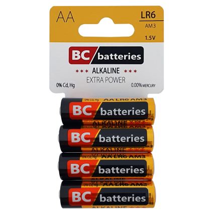 4 stk. Alkalisk batteri EXTRA POWER AA 1,5V
