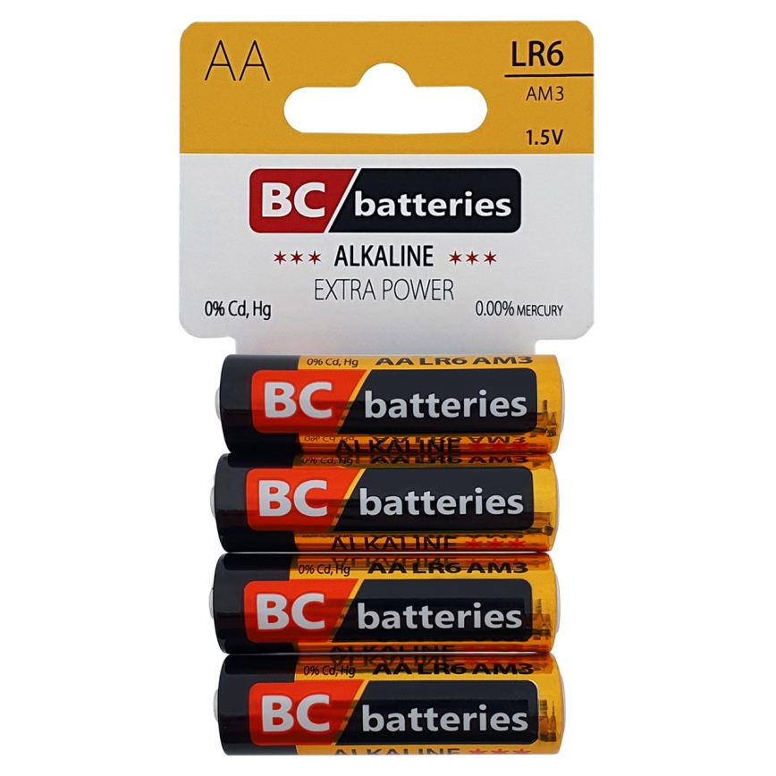4 stk. Alkalisk batteri EXTRA POWER AA 1,5V