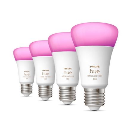 4x LED-pære dæmpbar Philips Hue White And Color Ambience E27/6,5W/230V 2000-6500K