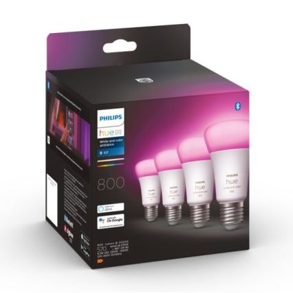 4x LED-pære dæmpbar Philips Hue White And Color Ambience E27/6,5W/230V 2000-6500K