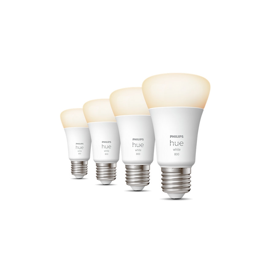 4x LED-pære dæmpbar Philips Hue WHITE A60 E27/9W/230V 2700K