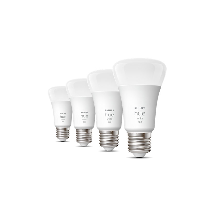 4x LED-pære dæmpbar Philips Hue WHITE A60 E27/9W/230V 2700K