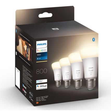 4x LED-pære dæmpbar Philips Hue WHITE A60 E27/9W/230V 2700K