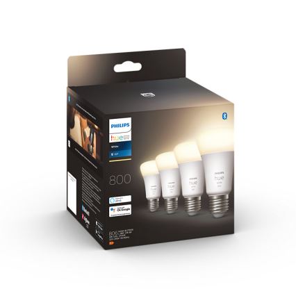 4x LED-pære dæmpbar Philips Hue WHITE A60 E27/9W/230V 2700K