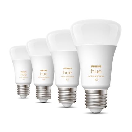 4x LED-pære dæmpbar Philips Hue WHITE AMBIANCE E27/6W/230V 2200-6500K