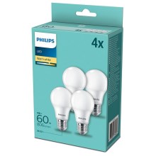 4x LED-pære Philips E27/8W/230V 2700K
