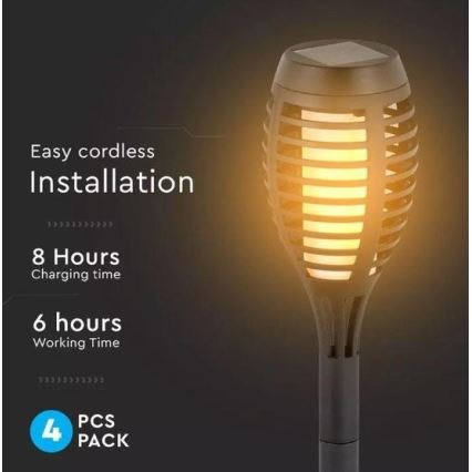 4x LED solcellelampe 4xLED/3,6V 1xAAA IP44 100 mAh