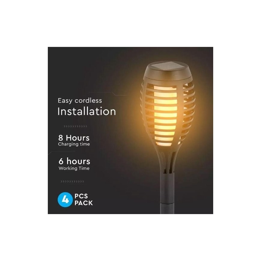 4x LED solcellelampe 4xLED/3,6V 1xAAA IP44 100 mAh