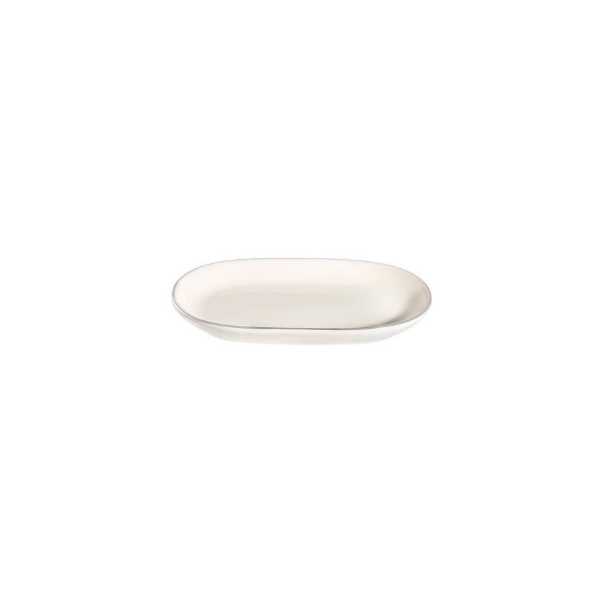 53-delers spisesæt i porcelæn – creme/sølv
