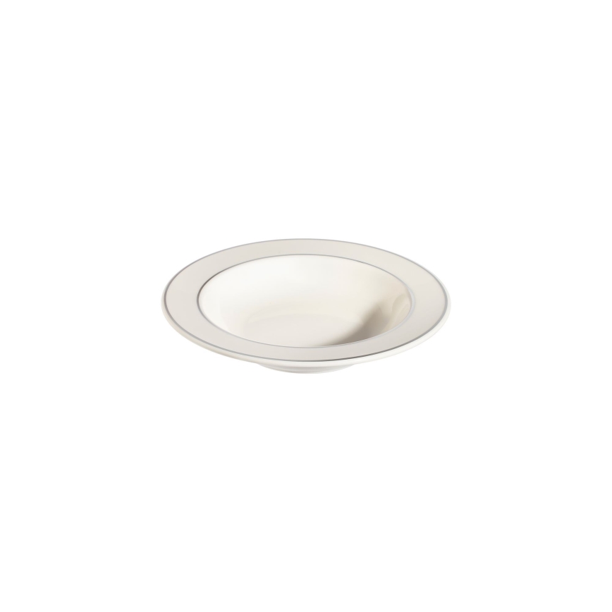 53-delers spisesæt i porcelæn – creme/sølv