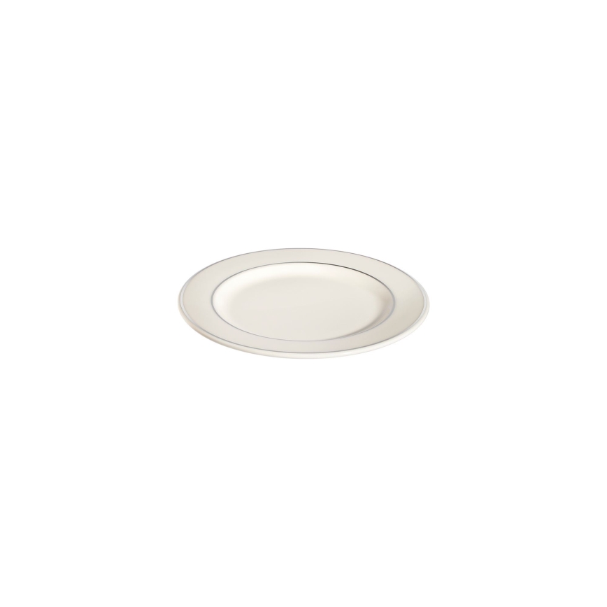53-delers spisesæt i porcelæn – creme/sølv