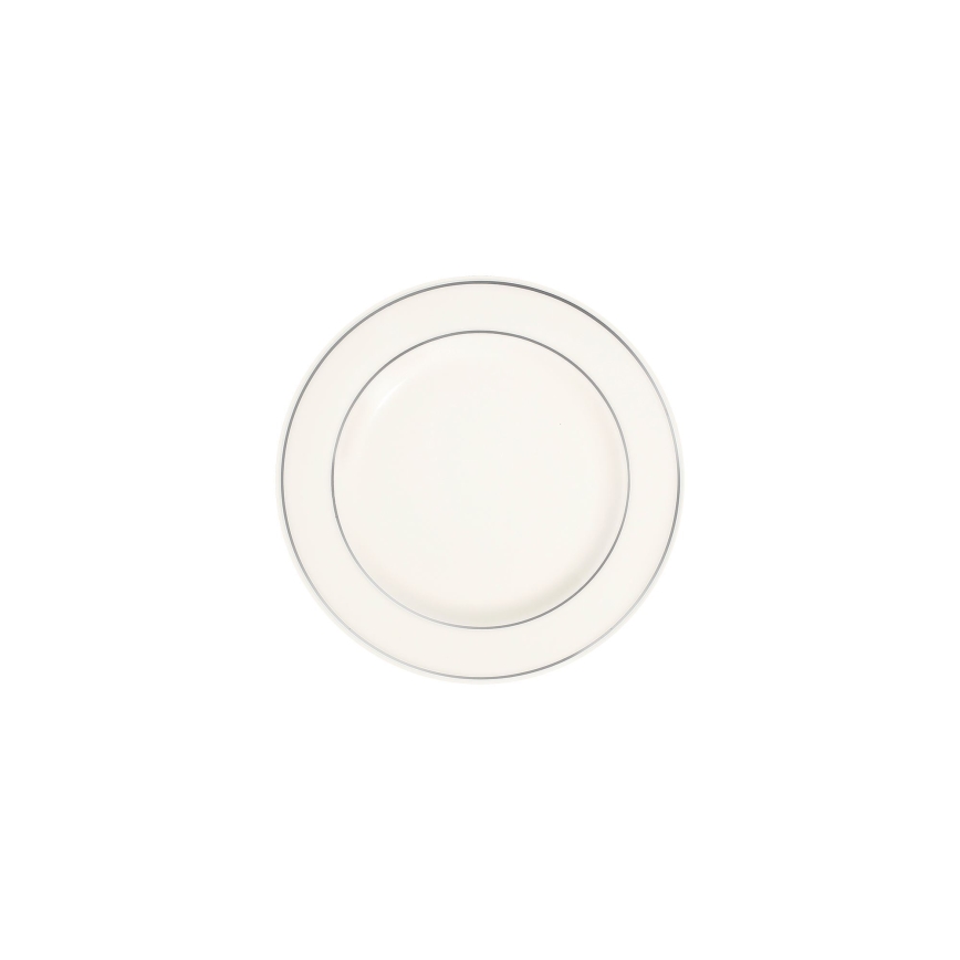 53-delers spisesæt i porcelæn – creme/sølv
