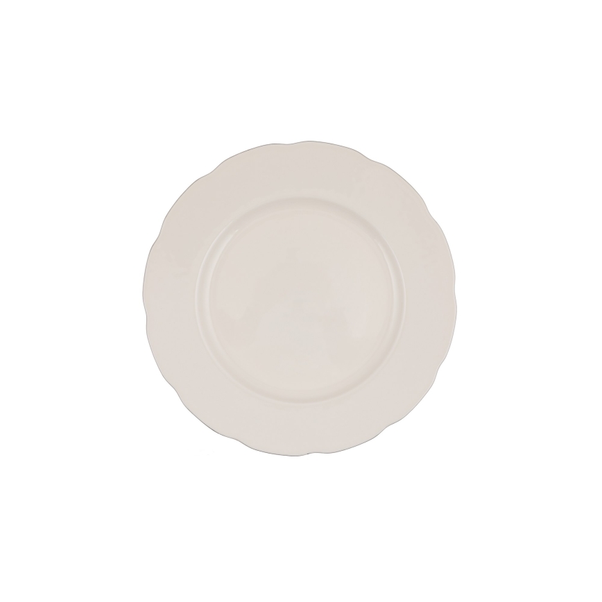 54-delt spisesæt, hvid/sølv/benporcelæn