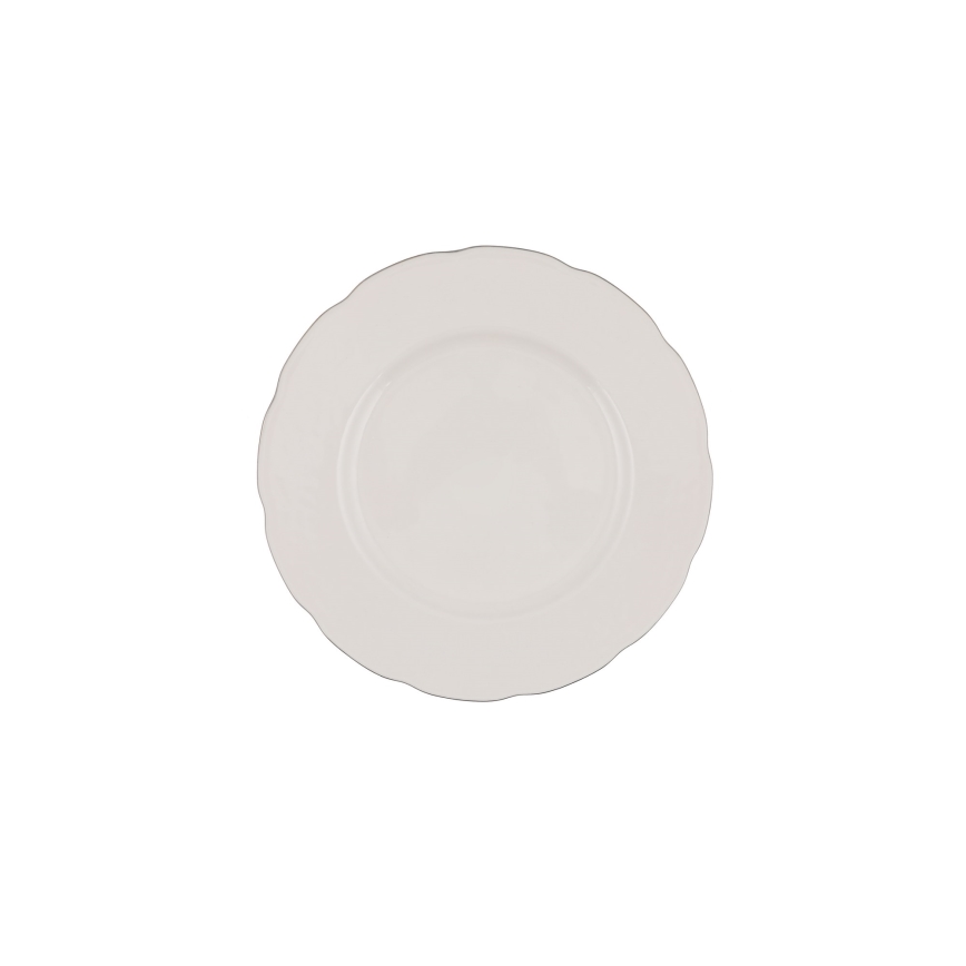 54-delt spisesæt, hvid/sølv/benporcelæn