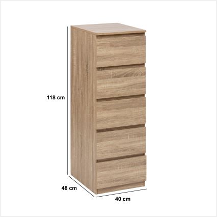 5five - Kommode HEIM 40x118x48 cm brun