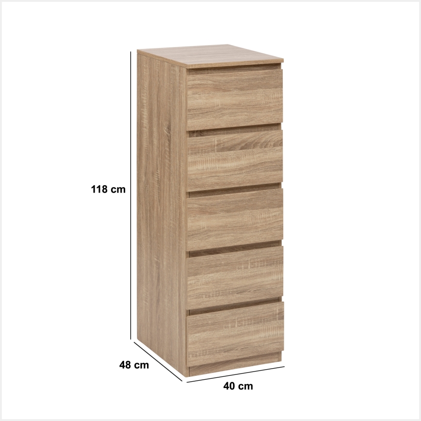 5five - Kommode HEIM 40x118x48 cm brun