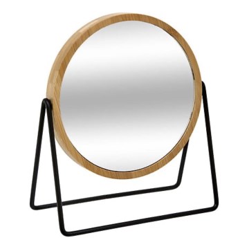 5five - Makeupspejl SWING 20,5 x 17,5 cm, rund bambusramme