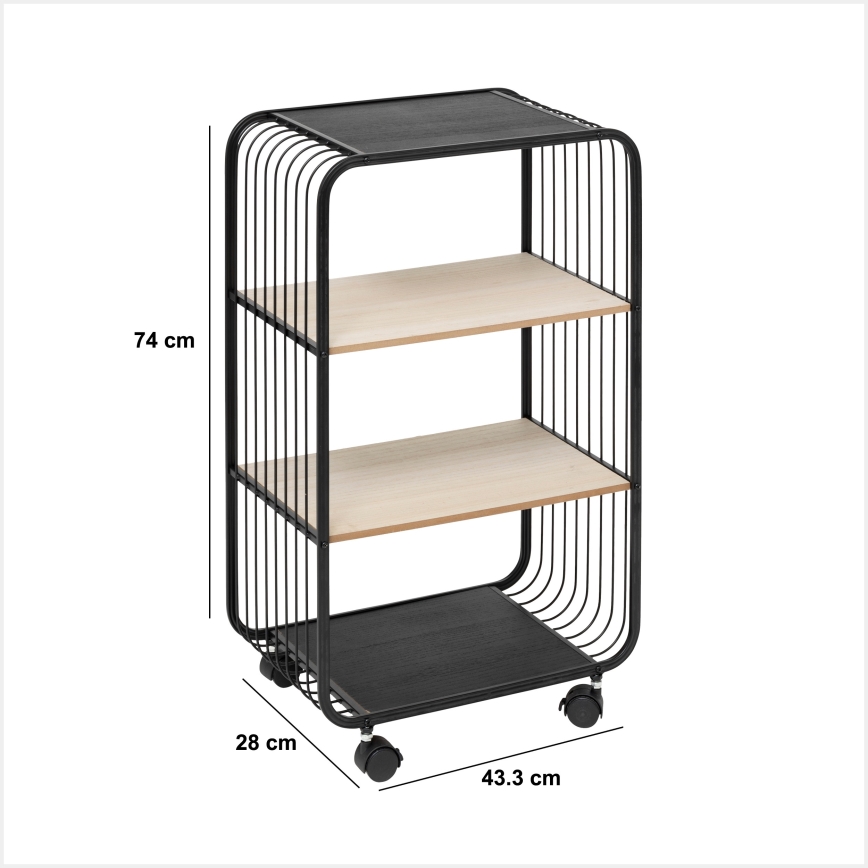5five - Serveringsbord/mobil hylde COLGE 74x43 cm sort/beige