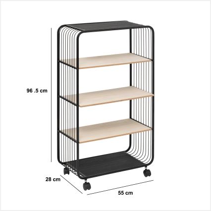 5five - Serveringsbord/mobil hylde COLGE 97x55 cm sort/beige