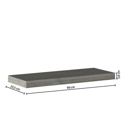 5five - Væghylde HYLE 60x24 cm grå eg