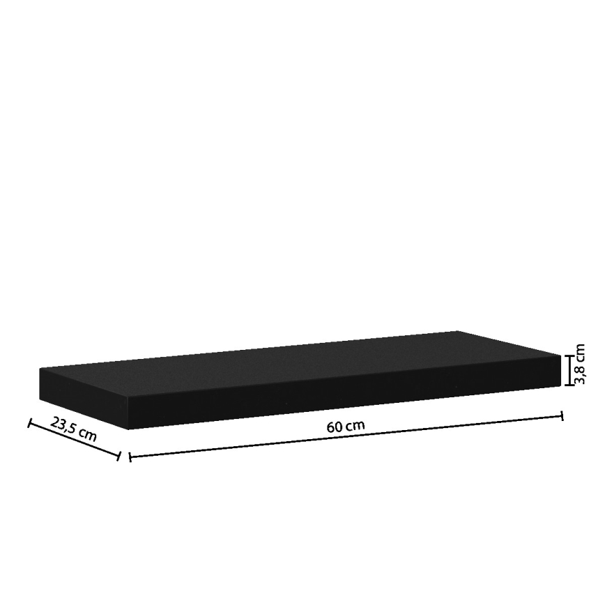 5five - Væghylde HYLE 60x24 cm sort