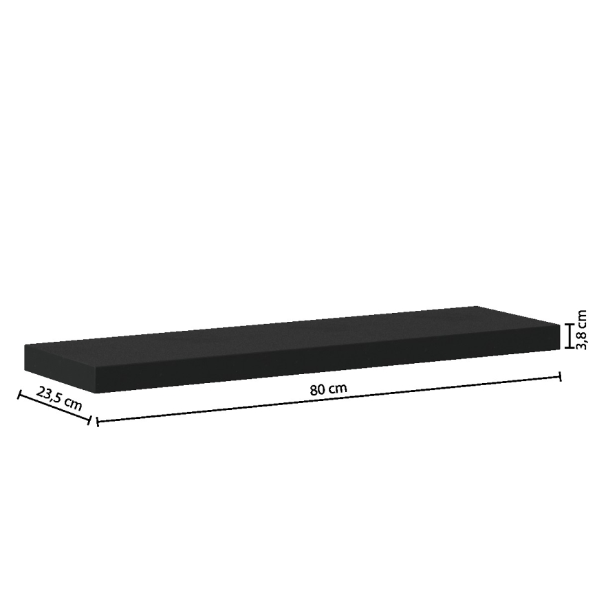 5five - Væghylde HYLE 80x24 cm sort
