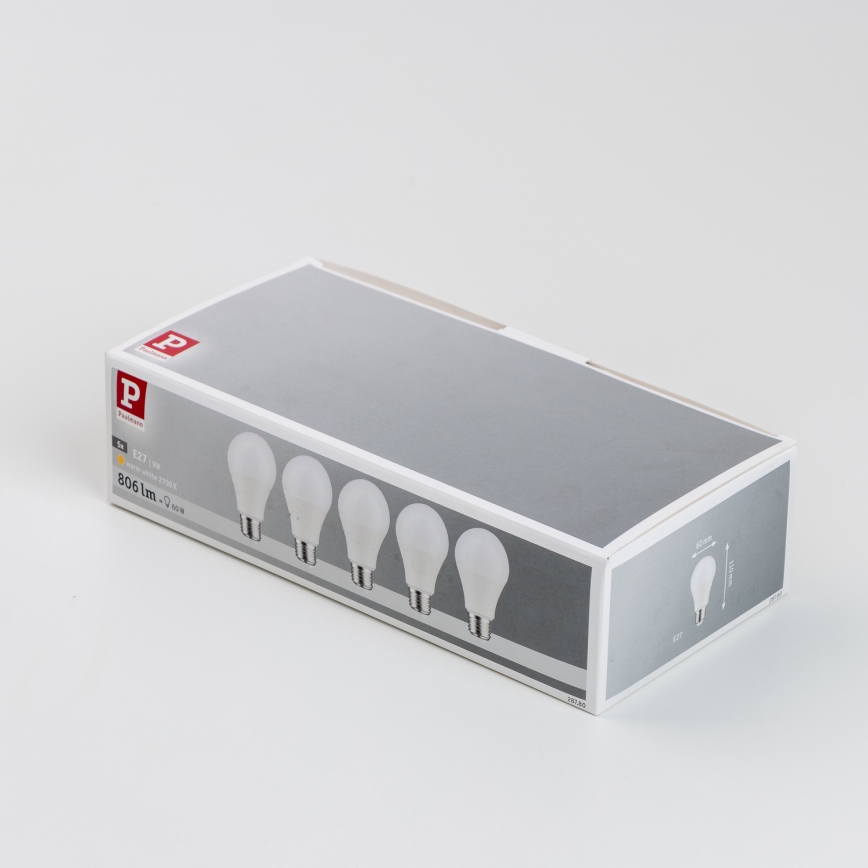 5x LED-pære A60 E27/9W/230V 2700K - Paulmann 28780
