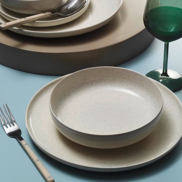 8-delt spisesæt beige/porcelæn