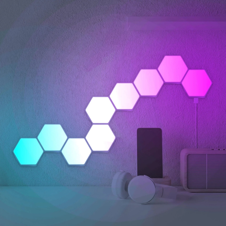 9x Dekorativ væglampe LED m. RGBW-farver dæmpbar MAYA LED/1W/230V + fjernbetjening