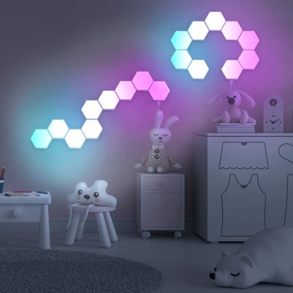 9x Dekorativ væglampe LED m. RGBW-farver dæmpbar MAYA LED/1W/230V + fjernbetjening