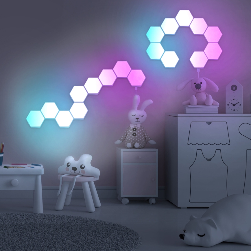 9x Dekorativ væglampe LED m. RGBW-farver dæmpbar MAYA LED/1W/230V + fjernbetjening