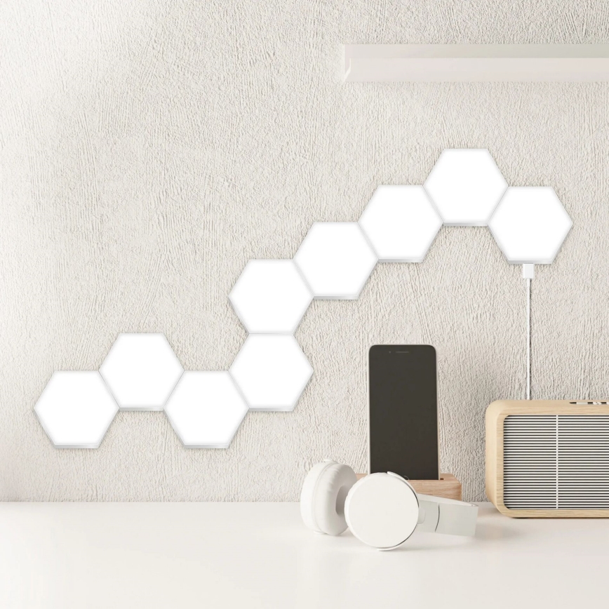 9x Dekorativ væglampe LED m. RGBW-farver dæmpbar MAYA LED/1W/230V + fjernbetjening