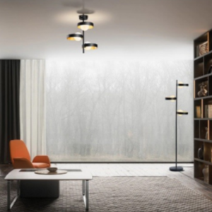 Sort lampe, et designelement i moderne lejligheder.
