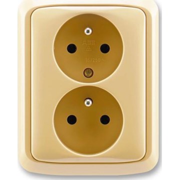 ABB 5512A-2349 D - Dobbelt husholdningsstikkontakt med ramme TANGO 250V beige