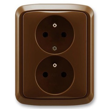 ABB 5512A-2349 H - Dobbelt stikkontakt til hjemmet med ramme TANGO 250V brun
