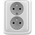 ABB 5512A-2349 S - Dobbelt stikkontakt til bolig med ramme TANGO 250V grå