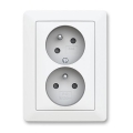 ABB 5513T-C02157 240 - Dobbelt stikkontakt til hjemmet med ramme ZONI 250V mat hvid