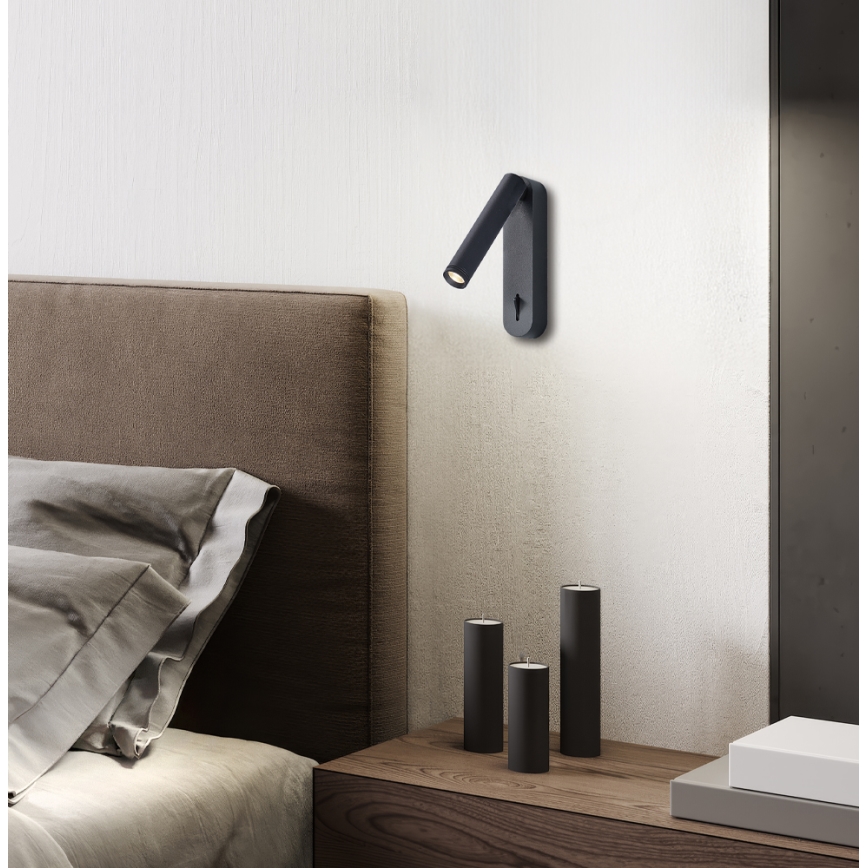 ABRIEL LED vægspot 6W/230V, sort