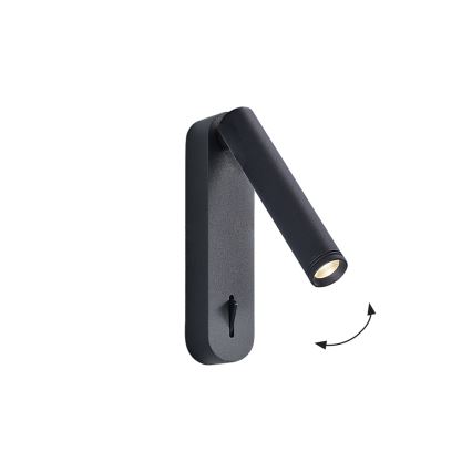 ABRIEL LED vægspot 6W/230V, sort