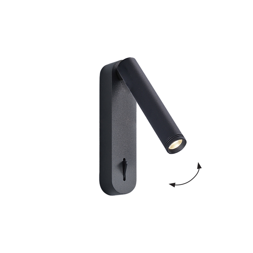 ABRIEL LED vægspot 6W/230V, sort