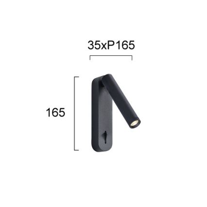ABRIEL LED vægspot 6W/230V, sort