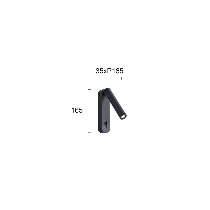 ABRIEL LED vægspot 6W/230V, sort