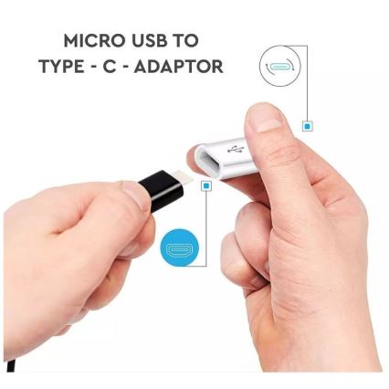Adapter microUSB til USB-C hvid