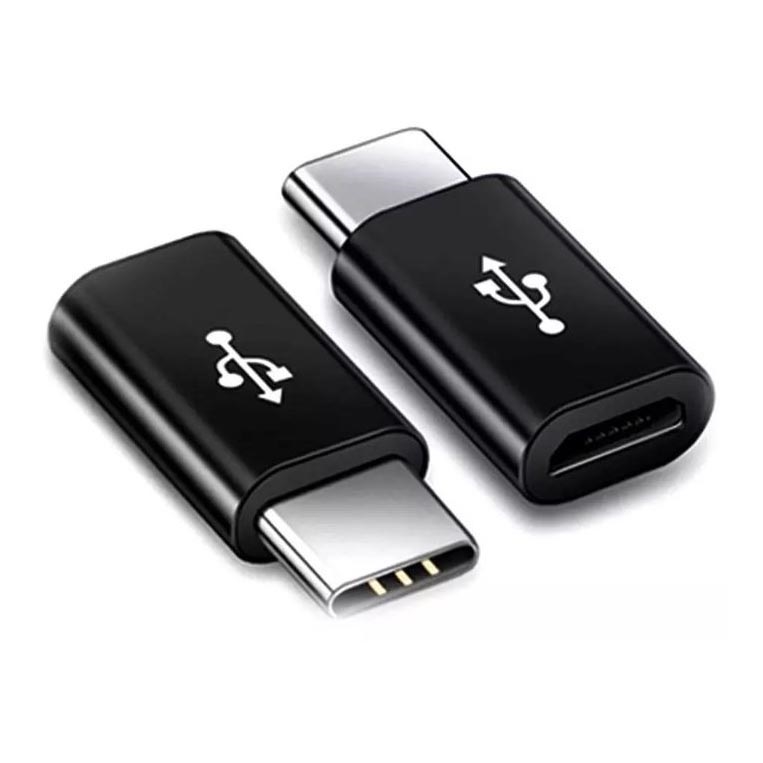 Adapter MicroUSB til USB-C sort