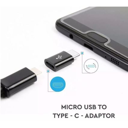 Adapter MicroUSB til USB-C sort