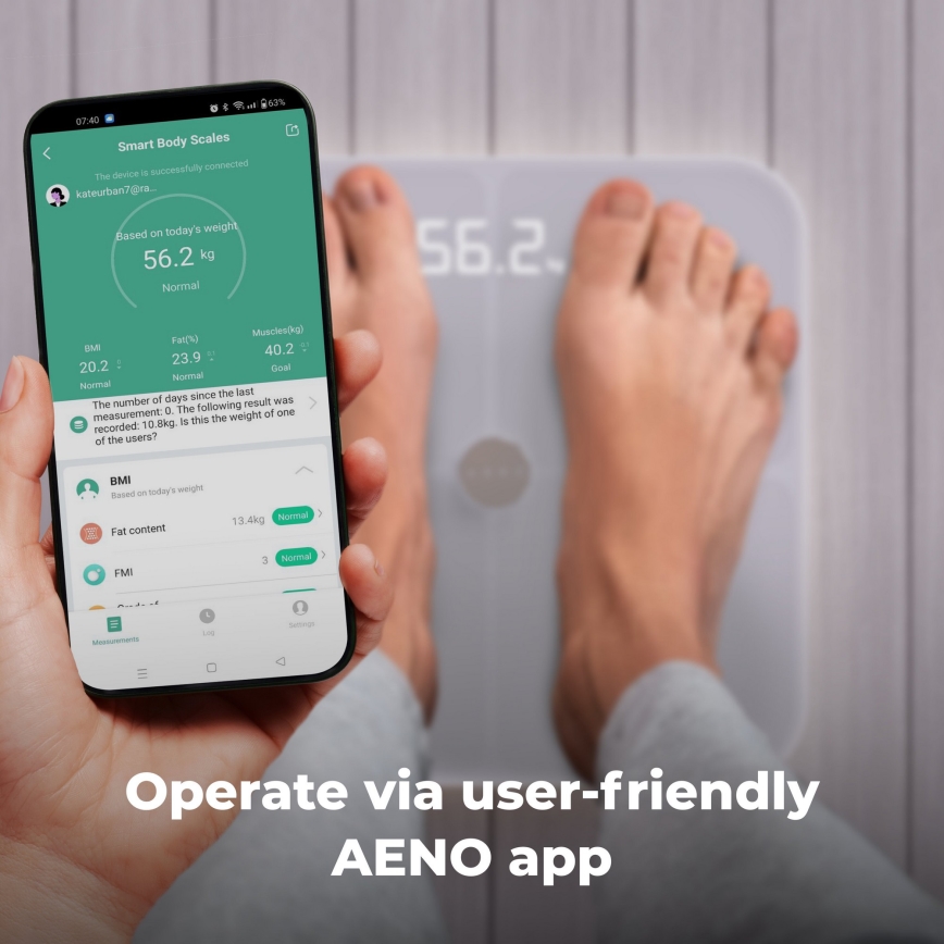 AENO - Smart-badevægt 3xAAA