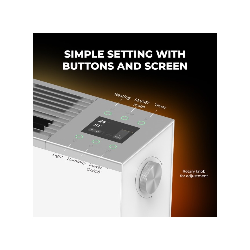 AENO - Smart elektrisk direkte elvarmer/konvektor 1000/2000W hvid