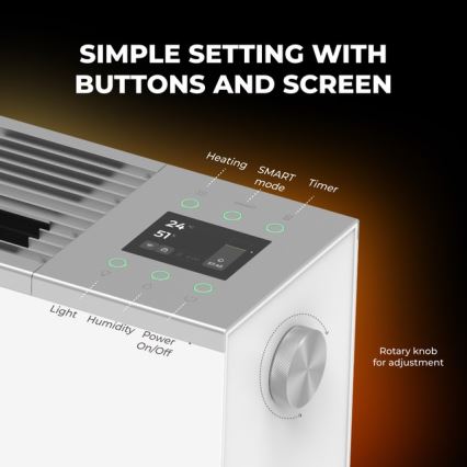 AENO - Smart elektrisk elvarmer/konvektor 1000/2000W hvid
