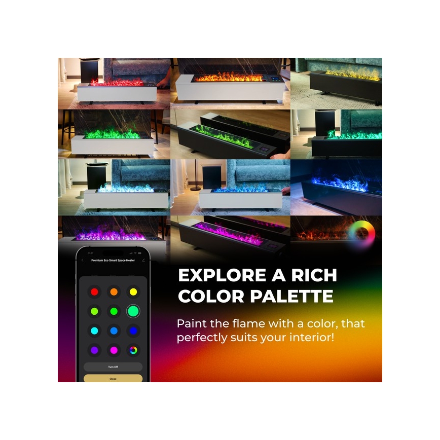 AENO - Smart elektrisk elvarmer/konvektor 1000/2000W sort